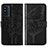 Samsung Galaxy F52 5G用手帳型 レザーケース スタンド バタフライ 蝶 カバー Y01B サムスン ブラック