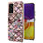Samsung Galaxy F54 5G用シリコンケース ソフトタッチラバー バタフライ パターン カバー Y03B サムスン ブラウン