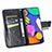 Samsung Galaxy F62 5G用手帳型 レザーケース スタンド バタフライ 蝶 カバー サムスン 