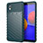 Samsung Galaxy M01 Core用シリコンケース ソフトタッチラバー ツイル カバー サムスン グリーン