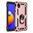Samsung Galaxy M01 Core用ハイブリットバンパーケース プラスチック アンド指輪 マグネット式 S01 サムスン ローズゴールド
