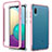Samsung Galaxy M02用ハイブリットバンパーケース プラスチック 兼シリコーン カバー 前面と背面 360度 フル サムスン ピンク