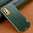 Samsung Galaxy M02s用ケース 高級感 手触り良いレザー柄 サムスン グリーン