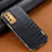 Samsung Galaxy M02s用ケース 高級感 手触り良いレザー柄 サムスン ブラック