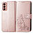 Samsung Galaxy M13 4G用手帳型 レザーケース スタンド 花 カバー サムスン ピンク