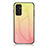 Samsung Galaxy M13 4G用ハイブリットバンパーケース プラスチック 鏡面 虹 グラデーション 勾配色 カバー LS1 サムスン イエロー