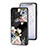 Samsung Galaxy M13 4G用ハイブリットバンパーケース プラスチック 鏡面 花 カバー サムスン ブラック