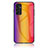 Samsung Galaxy M13 4G用ハイブリットバンパーケース プラスチック 鏡面 虹 グラデーション 勾配色 カバー LS2 サムスン オレンジ