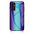 Samsung Galaxy M13 4G用ハイブリットバンパーケース プラスチック 鏡面 虹 グラデーション 勾配色 カバー LS2 サムスン ネイビー