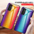 Samsung Galaxy M13 4G用ハイブリットバンパーケース プラスチック 鏡面 虹 グラデーション 勾配色 カバー LS2 サムスン 