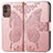 Samsung Galaxy M13 5G用手帳型 レザーケース スタンド バタフライ 蝶 カバー サムスン ピンク