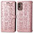 Samsung Galaxy M13 5G用手帳型 レザーケース スタンド パターン カバー S03D サムスン ピンク