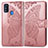 Samsung Galaxy M21用手帳型 レザーケース スタンド バタフライ 蝶 カバー サムスン ピンク