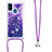 Samsung Galaxy M21用シリコンケース ソフトタッチラバー ブリンブリン カバー 携帯ストラップ S03 サムスン パープル