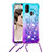 Samsung Galaxy M21用シリコンケース ソフトタッチラバー ブリンブリン カバー 携帯ストラップ S01 サムスン ブルー