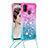 Samsung Galaxy M21用シリコンケース ソフトタッチラバー ブリンブリン カバー 携帯ストラップ S01 サムスン ピンク