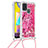 Samsung Galaxy M21s用シリコンケース ソフトタッチラバー ブリンブリン カバー 携帯ストラップ S02 サムスン 