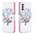 Samsung Galaxy M23 5G用手帳型 レザーケース スタンド パターン カバー B01F サムスン ホワイト
