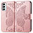 Samsung Galaxy M23 5G用手帳型 レザーケース スタンド バタフライ 蝶 カバー サムスン ピンク