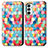 Samsung Galaxy M23 5G用手帳型 レザーケース スタンド パターン カバー S02D サムスン マルチカラー