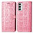 Samsung Galaxy M23 5G用手帳型 レザーケース スタンド パターン カバー S03D サムスン ピンク
