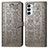 Samsung Galaxy M23 5G用手帳型 レザーケース スタンド パターン カバー S03D サムスン グレー