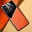 Samsung Galaxy M23 5G用シリコンケース ソフトタッチラバー レザー柄 アンドマグネット式 サムスン オレンジ