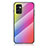 Samsung Galaxy M23 5G用ハイブリットバンパーケース プラスチック 鏡面 虹 グラデーション 勾配色 カバー LS2 サムスン ピンク