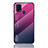 Samsung Galaxy M31 Prime Edition用ハイブリットバンパーケース プラスチック 鏡面 虹 グラデーション 勾配色 カバー LS1 サムスン ローズレッド