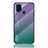Samsung Galaxy M31 Prime Edition用ハイブリットバンパーケース プラスチック 鏡面 虹 グラデーション 勾配色 カバー LS1 サムスン マルチカラー