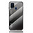 Samsung Galaxy M31 Prime Edition用ハイブリットバンパーケース プラスチック 鏡面 虹 グラデーション 勾配色 カバー LS1 サムスン ダークグレー