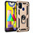 Samsung Galaxy M31 Prime Edition用ハイブリットバンパーケース プラスチック アンド指輪 マグネット式 MQ3 サムスン ゴールド