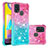 Samsung Galaxy M31 Prime Edition用シリコンケース ソフトタッチラバー ブリンブリン カバー S02 サムスン ピンク