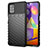 Samsung Galaxy M31s用シリコンケース ソフトタッチラバー ツイル カバー S01 サムスン ブラック