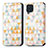 Samsung Galaxy M32 4G用手帳型 レザーケース スタンド パターン カバー S02D サムスン ホワイト