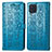 Samsung Galaxy M32 4G用手帳型 レザーケース スタンド パターン カバー S03D サムスン ネイビー