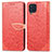 Samsung Galaxy M32 4G用手帳型 レザーケース スタンド パターン カバー S04D サムスン レッド