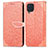 Samsung Galaxy M32 4G用手帳型 レザーケース スタンド パターン カバー S04D サムスン オレンジ
