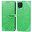 Samsung Galaxy M32 4G用手帳型 レザーケース スタンド パターン カバー S04D サムスン グリーン