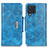 Samsung Galaxy M32 4G用手帳型 レザーケース スタンド カバー N04P サムスン ブルー