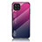 Samsung Galaxy M32 4G用ハイブリットバンパーケース プラスチック 鏡面 虹 グラデーション 勾配色 カバー LS1 サムスン ローズレッド