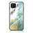Samsung Galaxy M32 4G用ハイブリットバンパーケース プラスチック パターン 鏡面 カバー サムスン グリーン