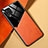 Samsung Galaxy M32 4G用シリコンケース ソフトタッチラバー レザー柄 アンドマグネット式 サムスン オレンジ