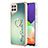 Samsung Galaxy M32 4G用シリコンケース ソフトタッチラバー バタフライ パターン カバー アンド指輪 YB2 サムスン グリーン