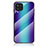 Samsung Galaxy M32 4G用ハイブリットバンパーケース プラスチック 鏡面 虹 グラデーション 勾配色 カバー LS2 サムスン 