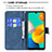 Samsung Galaxy M32 4G用手帳型 レザーケース スタンド バタフライ 蝶 カバー B02F サムスン 