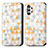 Samsung Galaxy M32 5G用手帳型 レザーケース スタンド パターン カバー S02D サムスン ホワイト