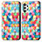 Samsung Galaxy M32 5G用手帳型 レザーケース スタンド パターン カバー S02D サムスン マルチカラー