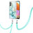 Samsung Galaxy M32 5G用シリコンケース ソフトタッチラバー バタフライ パターン カバー 携帯ストラップ Y05B サムスン グリーン