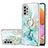 Samsung Galaxy M32 5G用シリコンケース ソフトタッチラバー バタフライ パターン カバー アンド指輪 Y05B サムスン グリーン